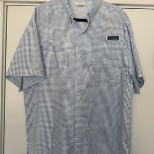 Columbia Men’s PFG Shirt in Light Blue Check